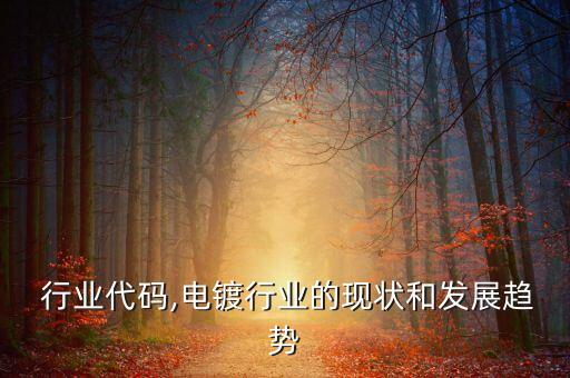  行业代码,电镀行业的现状和发展趋势