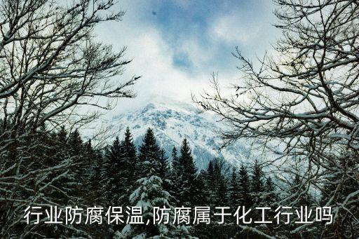 化工行业防腐保温,防腐属于化工行业吗