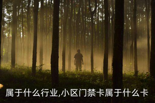属于什么行业,小区门禁卡属于什么卡