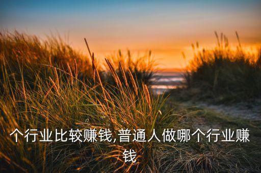 个行业比较赚钱,普通人做哪个行业赚钱
