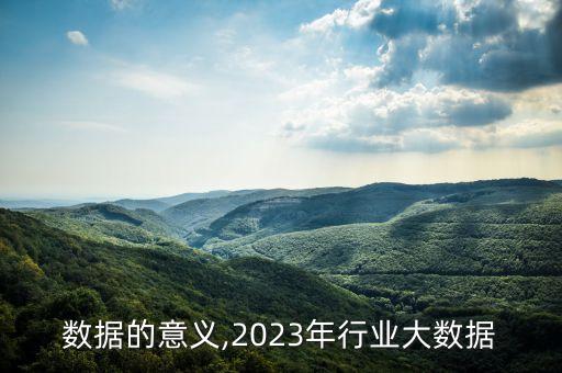 行业数据的意义,2023年行业大数据