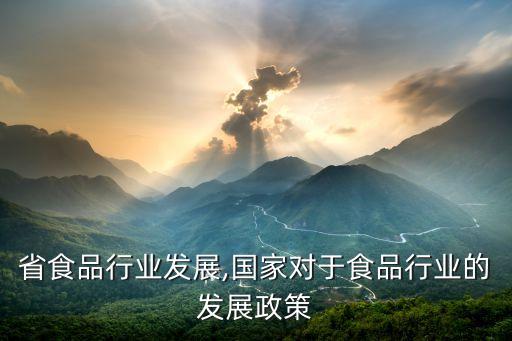 河南省食品行业发展,国家对于食品行业的发展政策