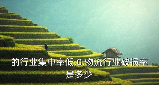 物流的行业集中率低,0,物流行业破损率是多少