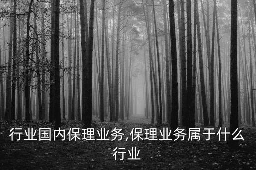 行业国内保理业务,保理业务属于什么行业