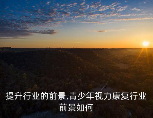 视力提升行业的前景,青少年视力康复行业前景如何