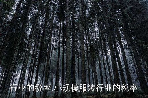 行业的税率,小规模服装行业的税率