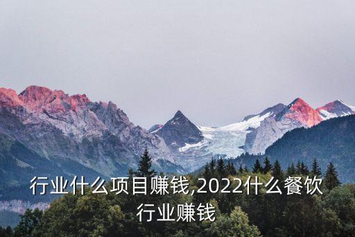 餐饮行业什么项目赚钱,2022什么餐饮行业赚钱