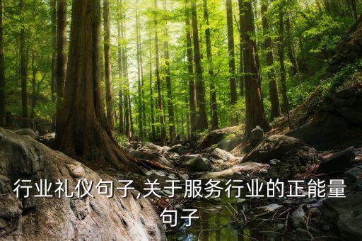 行业礼仪句子,关于服务行业的正能量句子