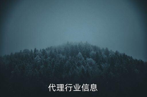 代理行业信息