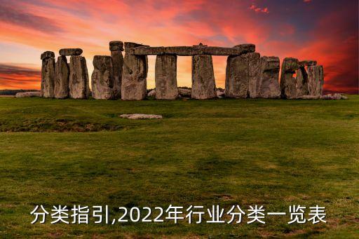 分类指引,2022年行业分类一览表