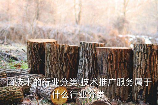 进出口技术的行业分类,技术推广服务属于什么行业分类