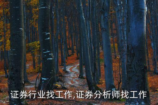 西安证券行业找工作,证券分析师找工作