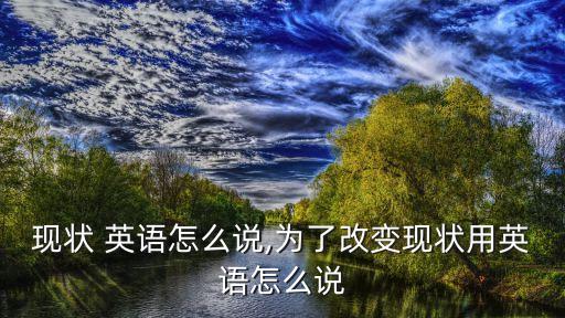 行业现状 英语怎么说,为了改变现状用英语怎么说