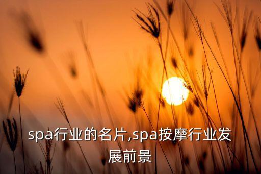 spa行业的名片,spa按摩行业发展前景
