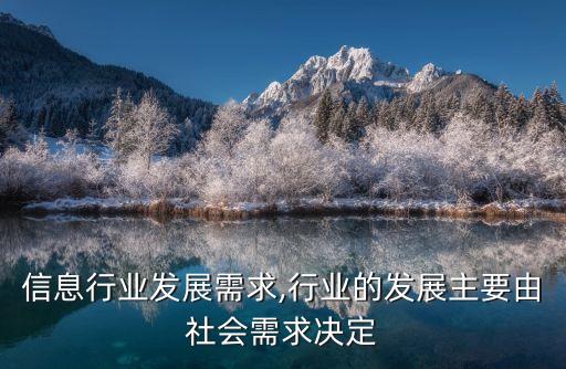 信息行业发展需求,行业的发展主要由社会需求决定