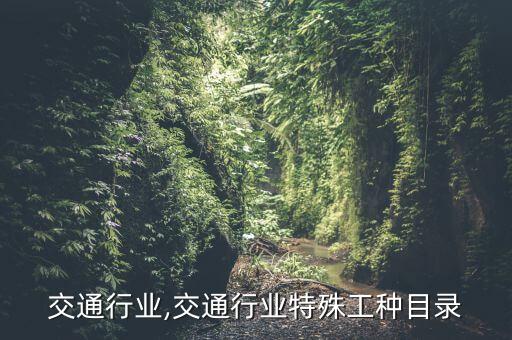广东交通行业,交通行业特殊工种目录