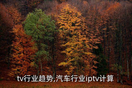 iptv行业趋势,汽车行业iptv计算