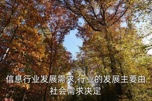 信息行业发展需求,行业的发展主要由社会需求决定