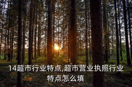 2014超市行业特点,超市营业执照行业特点怎么填