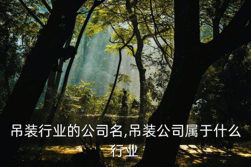 吊装行业的公司名,吊装公司属于什么行业