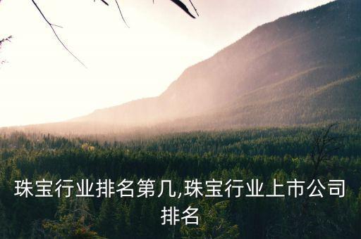 珠宝行业排名第几,珠宝行业上市公司排名