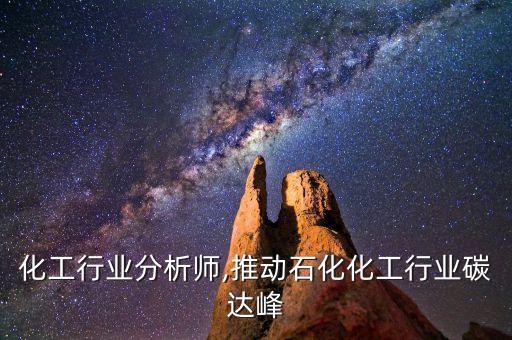 化工行业分析师,推动石化化工行业碳达峰