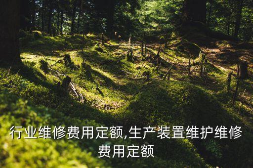机械行业维修费用定额,生产装置维护维修费用定额