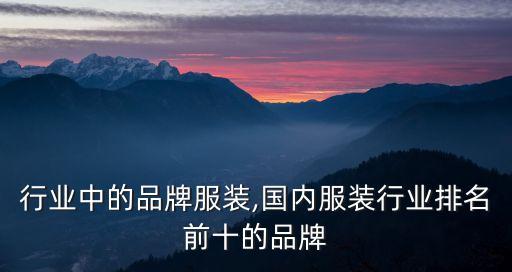 服装行业中的品牌服装,国内服装行业排名前十的品牌