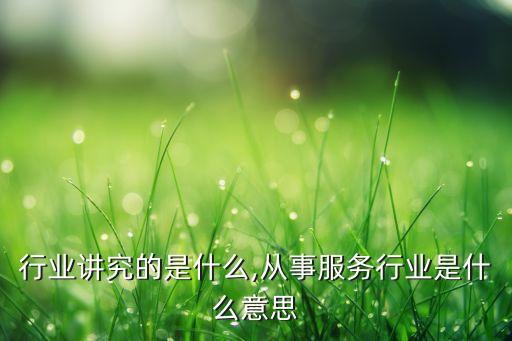 行业讲究的是什么,从事服务行业是什么意思