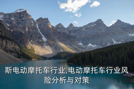 斯电动摩托车行业,电动摩托车行业风险分析与对策