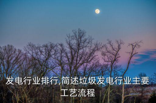 垃圾发电行业排行,简述垃圾发电行业主要工艺流程