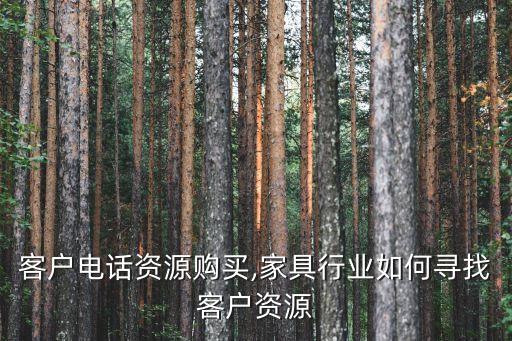 行业客户电话资源购买,家具行业如何寻找客户资源