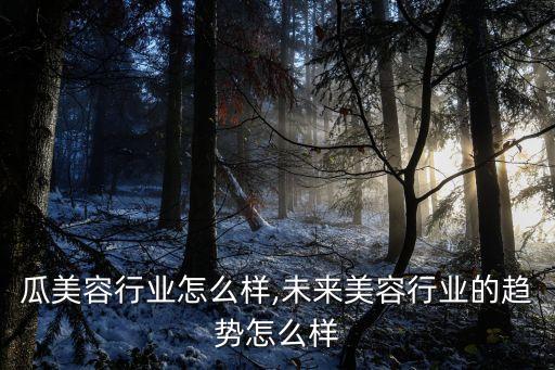 嘟嘟瓜美容行业怎么样,未来美容行业的趋势怎么样