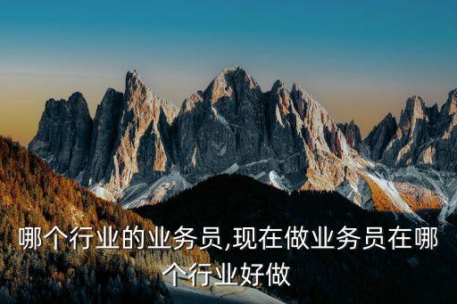 哪个行业的业务员,现在做业务员在哪个行业好做