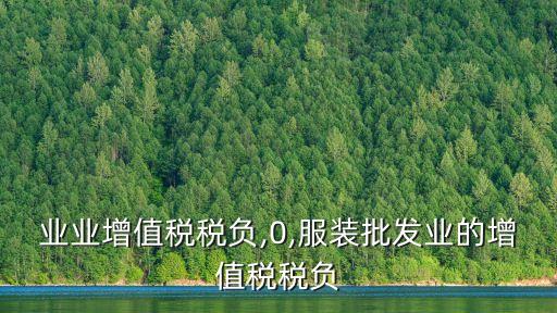 各行业业增值税税负,0,服装批发业的增值税税负