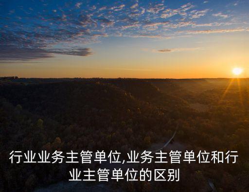 行业业务主管单位,业务主管单位和行业主管单位的区别