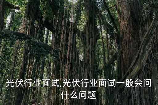 光伏行业面试,光伏行业面试一般会问什么问题