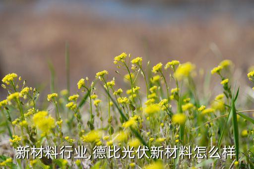 新材料行业,德比光伏新材料怎么样