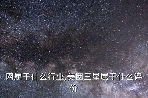 美团网属于什么行业,美团三星属于什么评价
