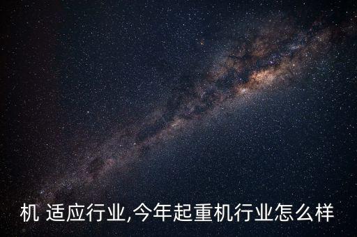 机 适应行业,今年起重机行业怎么样