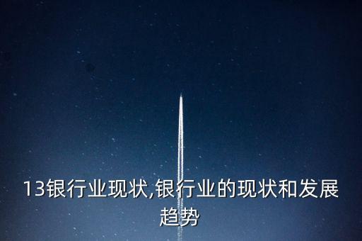 13银行业现状,银行业的现状和发展趋势