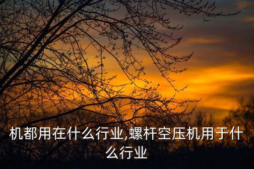 机都用在什么行业,螺杆空压机用于什么行业