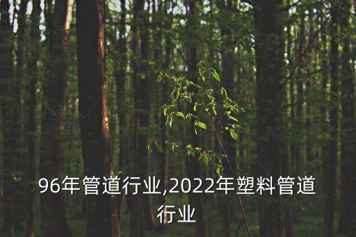 1996年管道行业,2022年塑料管道行业