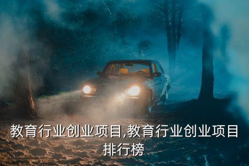 教育行业创业项目,教育行业创业项目排行榜