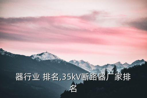 断路器行业 排名,35kV断路器厂家排名
