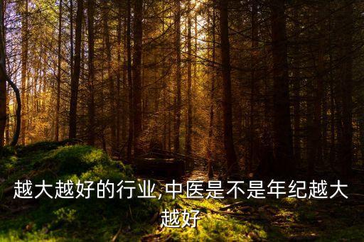 越大越好的行业,中医是不是年纪越大越好