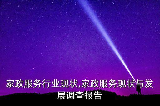 湖南家政服务行业现状,家政服务现状与发展调查报告