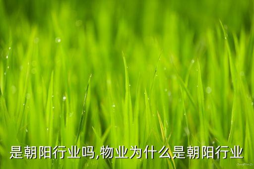 是朝阳行业吗,物业为什么是朝阳行业