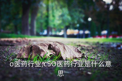 Cso医药行业,cSO医药行业是什么意思