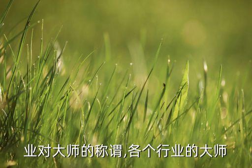 各行业对大师的称谓,各个行业的大师